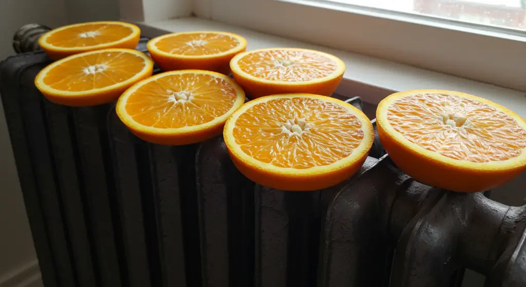 Place orange slices on the radiators, what happens in the house is unpredictable